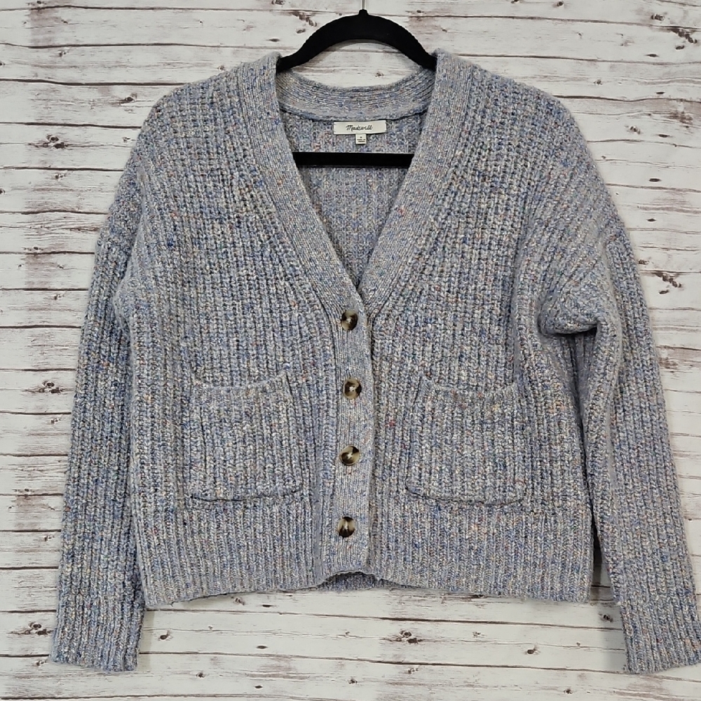 Madewell Speckled Gray Cardigan Sweater